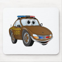 Sheriff Car Cartoon 2 BR Mouse Pad