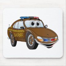 Sheriff Car Cartoon 4 BR Mouse Pads