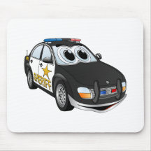 Sheriff Car Cartoon BWB Mousepads