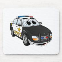 Sheriff Car Cartoon BWW Mousepad