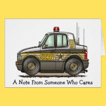 Sheriff Car Patrol Car Note Card cards