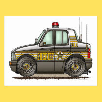 Sheriff Car Patrol Car Postcard postcards