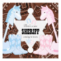 Sheriff Cowboy Gender Reveal Party Invitations
