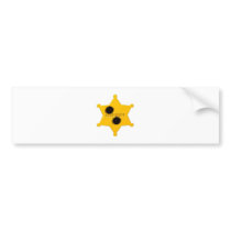 Sheriff star of bullet holes sheriff's star bullet bumper stickers
