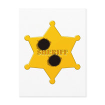 Sheriff star of bullet holes sheriff's star bullet post card