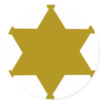 Sheriff star round stickers