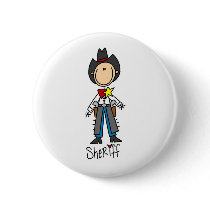 Sheriff Stick Figure Button