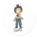 Sheriff Stick Figure Sticker