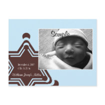 Sheriff's Badge Photo Birth Announcement postcards