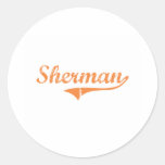 Sherman Illinois Classic Design Round Sticker