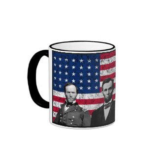 Sherman, Lincoln, and Grant with Black Border mug