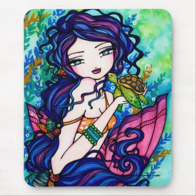 "Sherriella" Mermaid by Hannah Disney Mouse Pads by hannahdisney