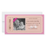 She's A Star Movie Ticket  Pink Baby Announcement