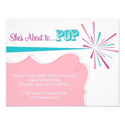 She's About to POP Baby Shower Invitation