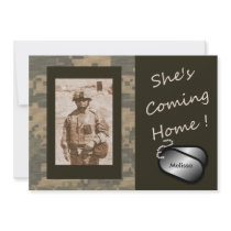 She's Coming Home! Welcome Home Party Custom Invites