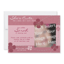 She's Cute Flower Invitation