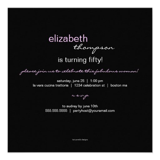 She's Fabulous! Birthday Party Invitation