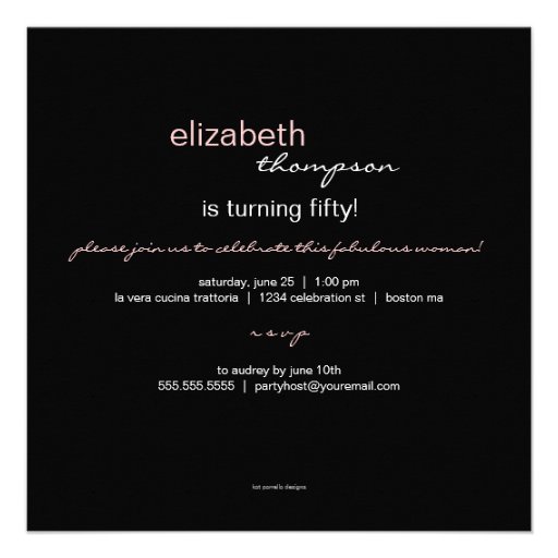 She's Fabulous! Birthday Party Invitation