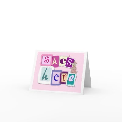 She's here! New Baby girl announcement cards by aslentz