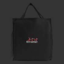 She's History! embroidered bags