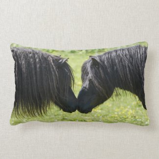 Shetland pony mare and stallion cushion pillow