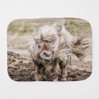 Shetland pony stallion burp cloth