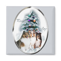 Shetland Sheepdog Christmas Gifts magnets
