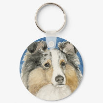 "Shetland Sheepdog" Dog Art Keychain