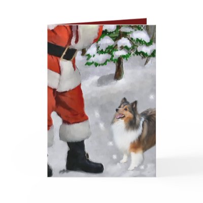Shetland Sheepdog Sheltie Christmas Gifts Greeting Card