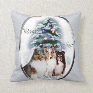 sheltie christmas pillow