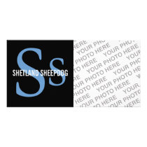 Shetland Sheepdog (Sheltie) Monogram Design Personalized Photo Card