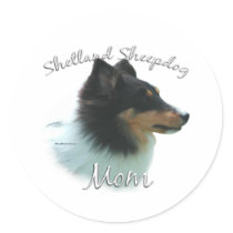 Shetland Sheepdog (tri) Mom 2 stickers by GreyWolfCreation Shetland Sheepdog (tri) Mom 2 stickers