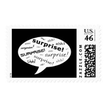 SHH! it's a surprise party! : comic speech bubble Postage Stamp