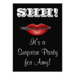 SHH! ZIP your lip surprise party invite