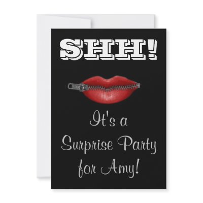 SHH! ZIP your lip surprise party invite Zazzle_invitation SHH! ZIP your lip surprise party invite Zazzle_invitation