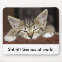 Shhh!! Genius at work! mousepads