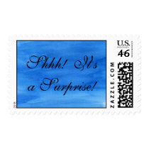 Shhh! It's a Surprise! Postage stamp by bonnievoyage Shhh! It's a Surprise! Postage stamp