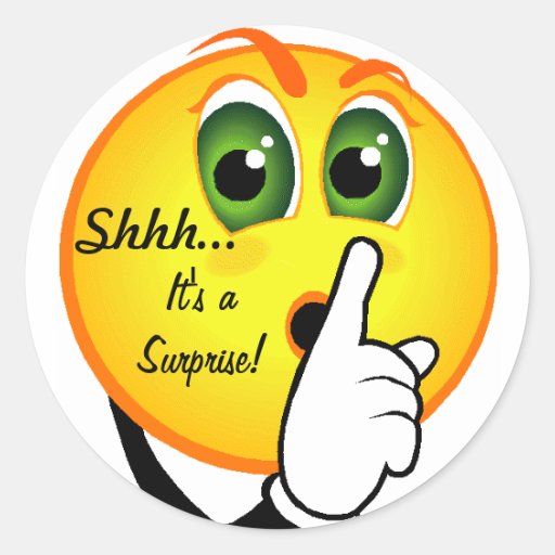 Shhh... It's aSurprise! Classic Round Sticker Zazzle