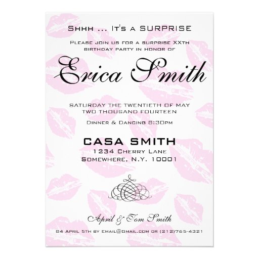 Shhh ... Keep Quiet Cause It's A Surprise Party Custom Announcement