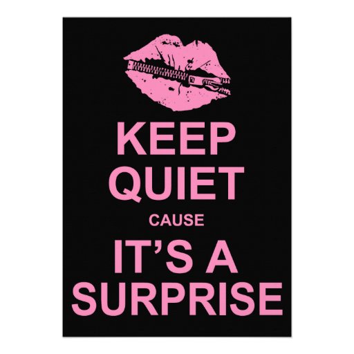Shhh ... Keep Quiet Cause It's A Surprise Party Custom Announcement