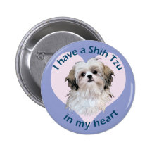 Shi Tzu in My heart Buttons