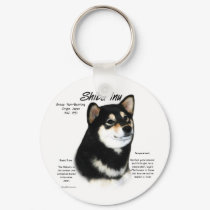 Shiba Inu (blk/tan) History Design keychains