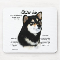 Shiba Inu (blk/tan) History Design Mousepads