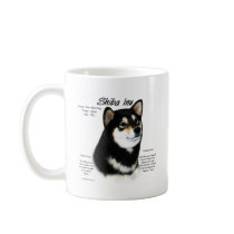 Shiba Inu (blk/tan) History Design Coffee Mugs