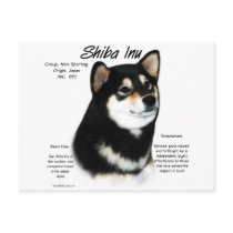 Shiba Inu (blk/tan) History Design Post Cards