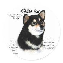 Shiba Inu (blk/tan) History Design Sticker