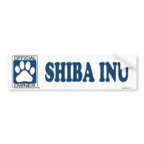 SHIBA INU_Blue Bumper Stickers