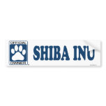 SHIBA INU_Blue Bumper Stickers