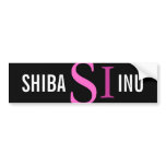 Shiba Inu Breed Monogram Design Bumper Sticker