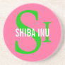 Shiba Inu Breed Monogram Design Drink Coaster